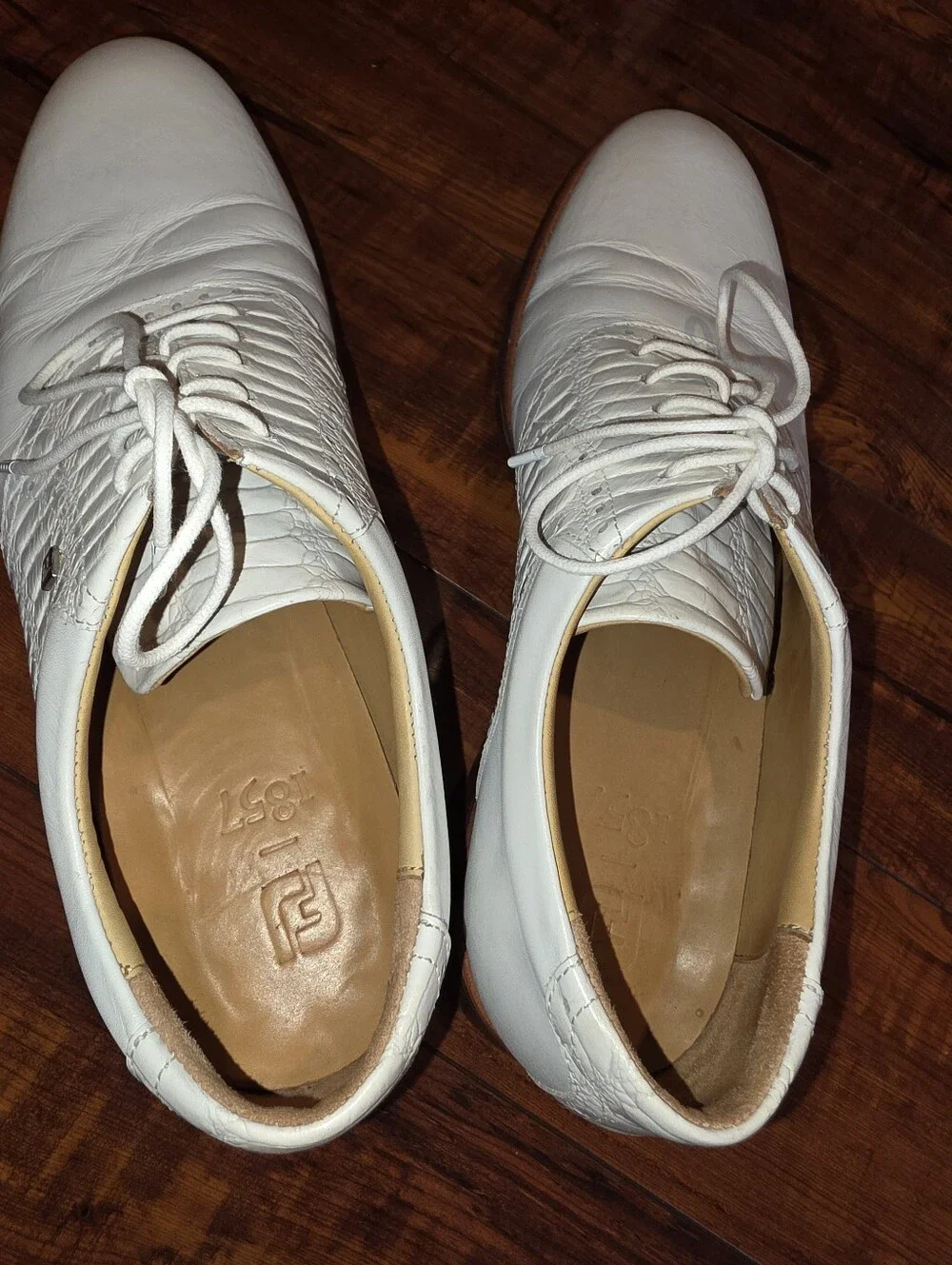 FootJoy 1857 White Leather Golf Shoes